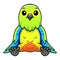 Cute orange bellied parrot cartoon