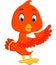 Cute orange bird cartoon