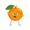 Cute orange character with emotions in a panic grabs his head