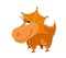 Cute orange dinosaur. Cartoon dino. Vector illustration. Triceratops