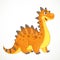 Cute orange dinosaur toy isolated on white