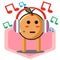 Cute orange fruit cartoon listening to the music no background mascot character vector design