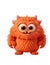 Cute orange furry monster on a transparent background