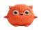 Cute orange furry monster on a transparent background