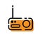 Cute Orange Radio FM Icon Flat Design