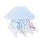 Cute origami paper jellyfish cartoon on a white