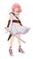 Cute original character design of fantasy female girl warrior or swordswoman magic fencer knight in Japanese manga illustration