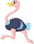 Cute ostrich cartoon running