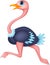 Cute ostrich cartoon running