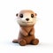 Cute Otter 3d Model On White Background