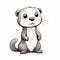 Cute Otter Character: A Lively And Simple Line Drawing For Kids