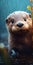 Cute Otter In Rain: Photorealistic 32k Uhd Soft-focus Portrait