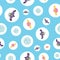 Cute outer space seamless pattern design blue background
