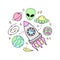 Cute outer space vector objects