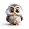 Cute Owl 3d Clay Render: Free Cartoon Animation Image