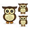 Cute owl bird cartoon vector doodle