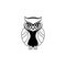 Cute owl cartoon character made in line art style