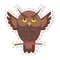 Cute Owl Cartoon Flat Vector Sticker or Icon