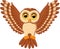 Cute owl cartoon flying