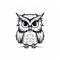 Cute Owl: Monochromatic Graphic Design With Detailed Character Design