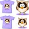 Cute owl printed on shirt