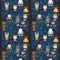 Cute owl seamless pattern.