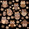 Cute owls seamless background