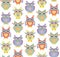 Cute owls seamless vector pattern