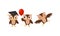 Cute Owls Wearing Graduation Hat and Holding Balloon Vector Set