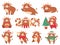 Cute ox. Color bulls chinese new year 2021 symbol, animals with horns, cows and buffalo family for calendar or cards