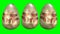 Cute painted eggs with butterflies. Beautiful easter animation with eggs and Happy Eastern inscription. 3D render