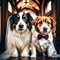 Cute pair of doggies getting married - ai generated image