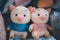 Cute pair of piggy dolls