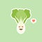 cute pak choi character cartoon mascot vegetable healthy food concept isolated vector illustration. bok choy character