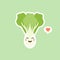 cute pak choi character cartoon mascot vegetable healthy food concept isolated vector illustration. bok choy character