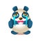 Cute Panda Activity Illustration With Humanized Cartoon Bear Character Crying With Streams Of Tears