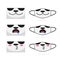 Cute panda animal cartoon mouth face mask set design vector illustration