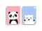 Cute panda animal and polar bear poster design