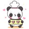 Cute Panda bear cartoon chef vector cooking cookie sweet bakery