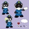 Cute panda bear cartoon with police man custome set collection