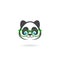 Cute panda bear icon with shadow