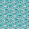 Cute Panda bear Seamless pattern. Cute Animals doodle, Hand drawn Cartoon Vector illustration