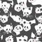 Cute Panda bear Seamless Pattern illustration for Textile Print, Poster, Cover, Children and Nursery Room, Wallpaper