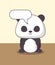 Cute panda bear with speech bubble kawaii character