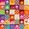 Cute panda bears and flowers pattern