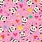 Cute panda bears seamless pattern