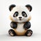 Cute Panda Cartoon 3d Illustration With Toy-like Proportions