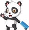 Cute panda cartoon with baggage
