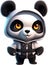 Cute Panda in a cartoon character. AI-Generated.