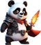 Cute Panda in a cartoon character. AI-Generated.